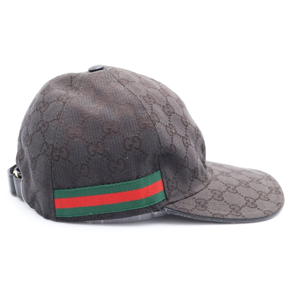 GUCCI(グッチ) GGキャンバス シェリーライン ベースボールキャップ 帽子 グレー 08.338.986