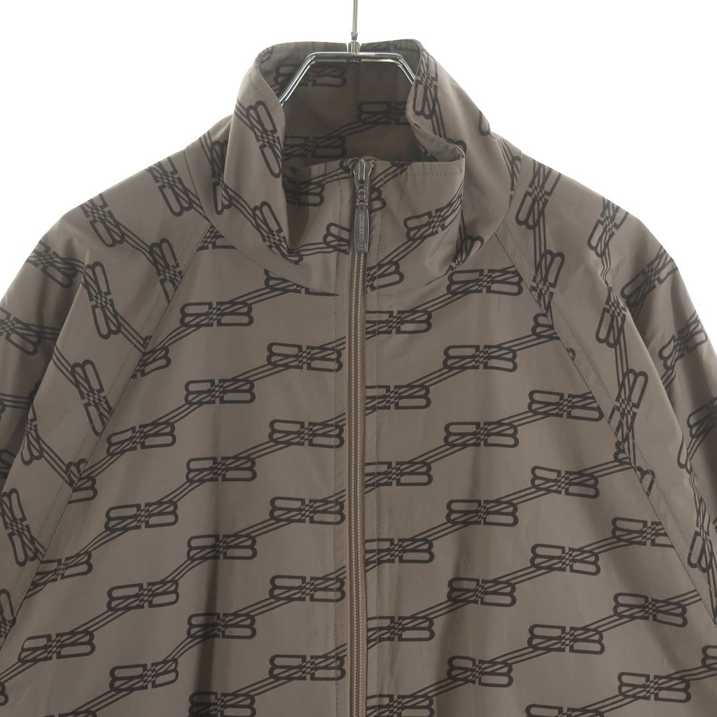 BALENCIAGA(バレンシアガ) ロゴ 総柄 コットン ジップアップジャケット ブルゾン #S ベージュ