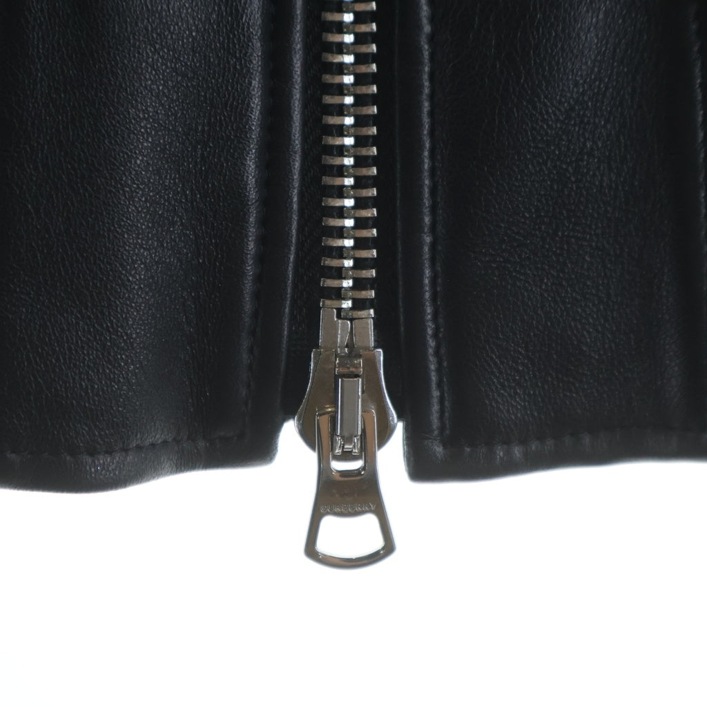 BURBERRY(バーバリー) シープスキン レザージャケット ミリタリージャケット ジップアップ アウター #56 ブラック 8025847