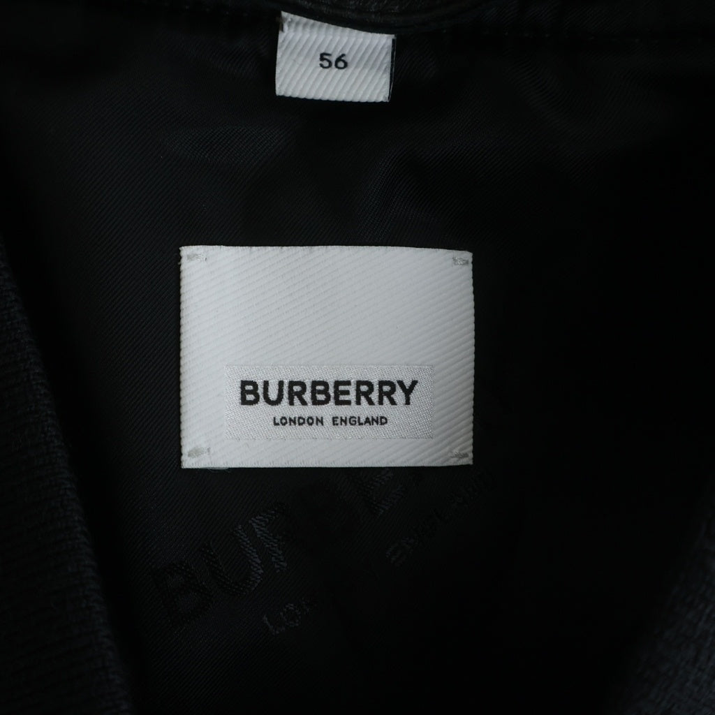 BURBERRY(バーバリー) シープスキン レザージャケット ミリタリージャケット ジップアップ アウター #56 ブラック 8025847