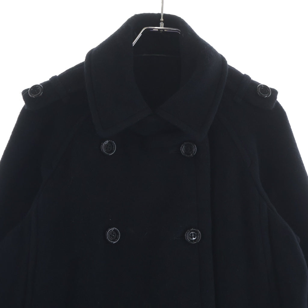 BURBERRY BLACK LABEL(バーバリー ブラックレーベル) ダブルブレスト ウールハーフコート ブラック B1B23-843-09 レディース