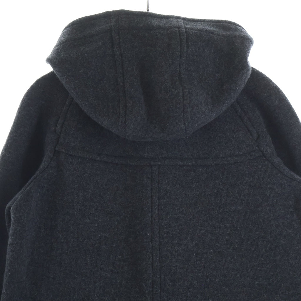 BURBERRY BLACK LABEL(バーバリー ブラックレーベル) ウールニット ダッフルコート フード ジップアップ グレー B1B25-640-08