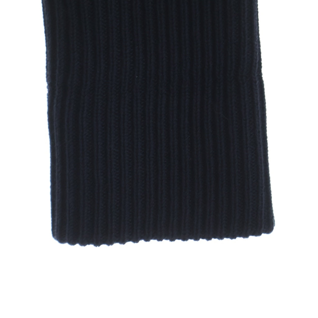 BURBERRY BLACK LABEL(バーバリー ブラックレーベル) ダッフルニットジャケット ジップアップ エポレット コットン ネイビー B1N05-301-28