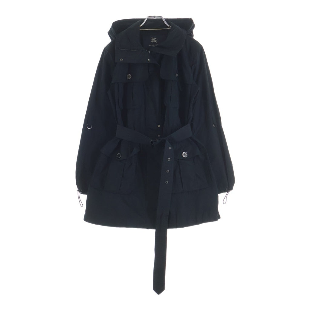 BURBERRY BLACK LABEL(バーバリー ブラックレーベル) ナイロンジップコート ジャケット ポリエステル フード ブラック FRD61-371-28 レディース