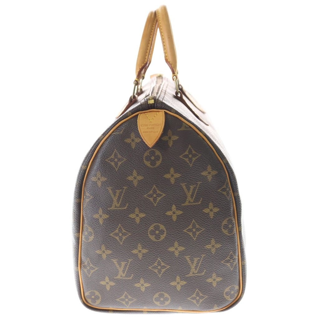LOUIS VUITTON(ルイヴィトン) モノグラム スピーディ35 ボストンバッグ ハンドバッグ ブラウン レザー×PVC M41107 ゴールド金具 レディース