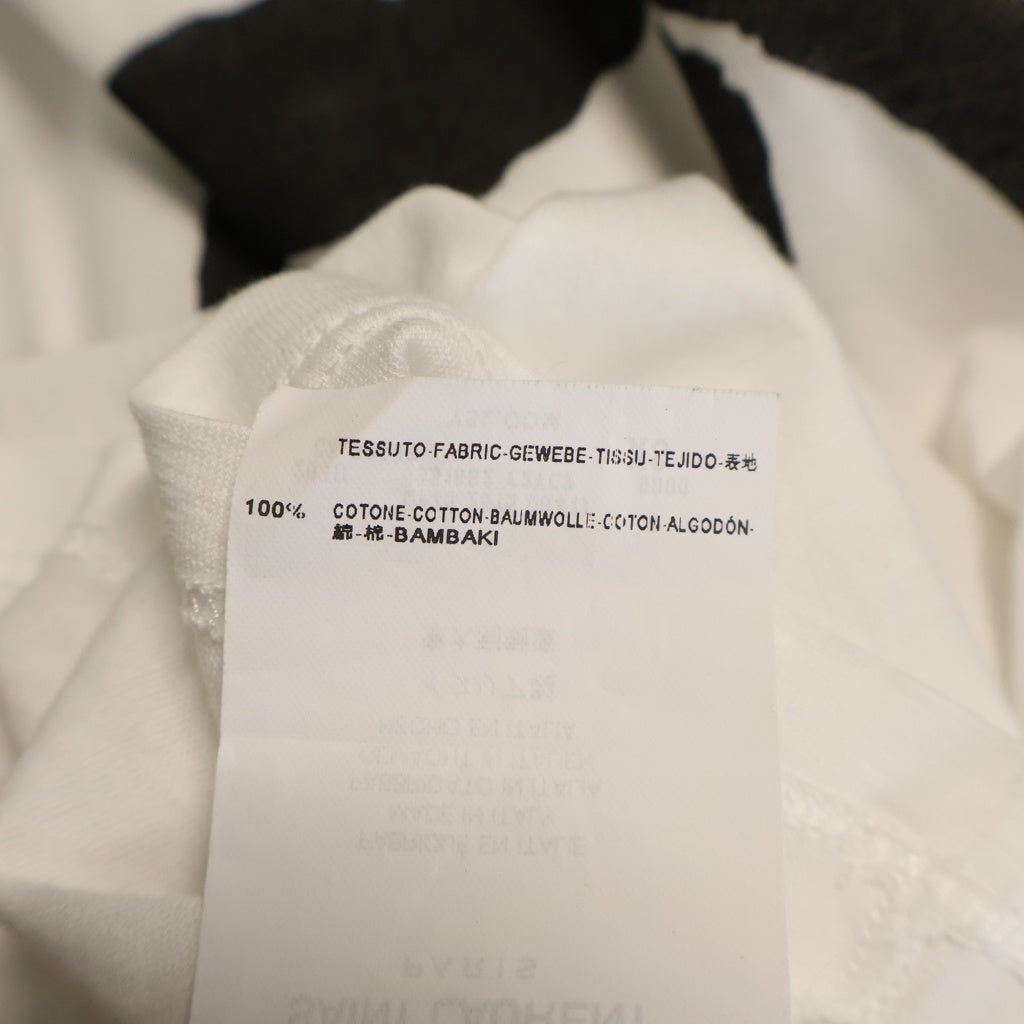 SAINT LAURENT PARIS(サンローランパリ) ブラッドラスター ヴァンパイア プリント コットン 半袖 Tシャツ カットソー #XS ホワイト 351662 レディース