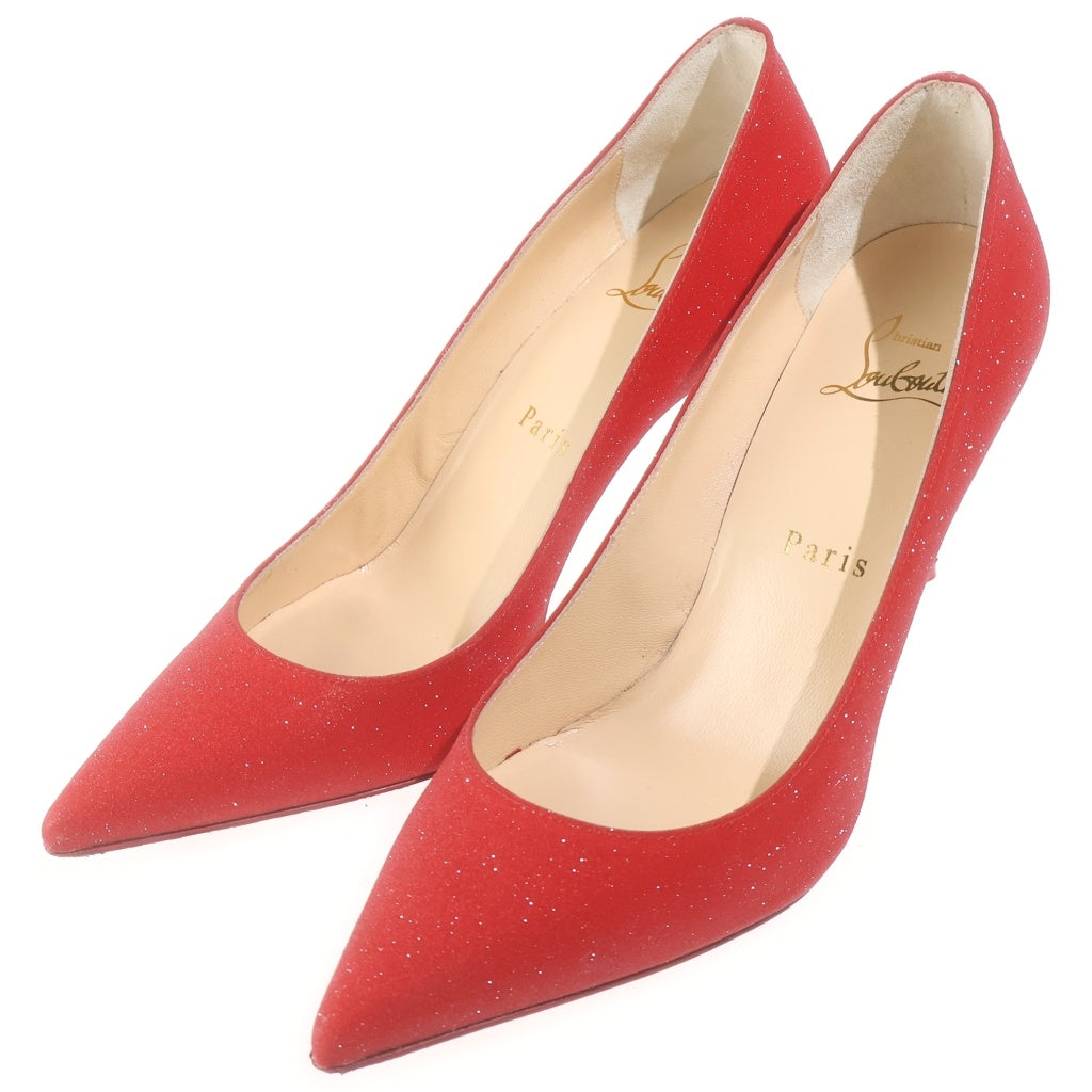 CHRISTIAN LOUBOUTIN(クリスチャンルブタン) KATE85 GLITTER MINI ケイト グリッター ラメ ポインテッドトゥ ハイヒール パンプス #35.5 レッド レディース