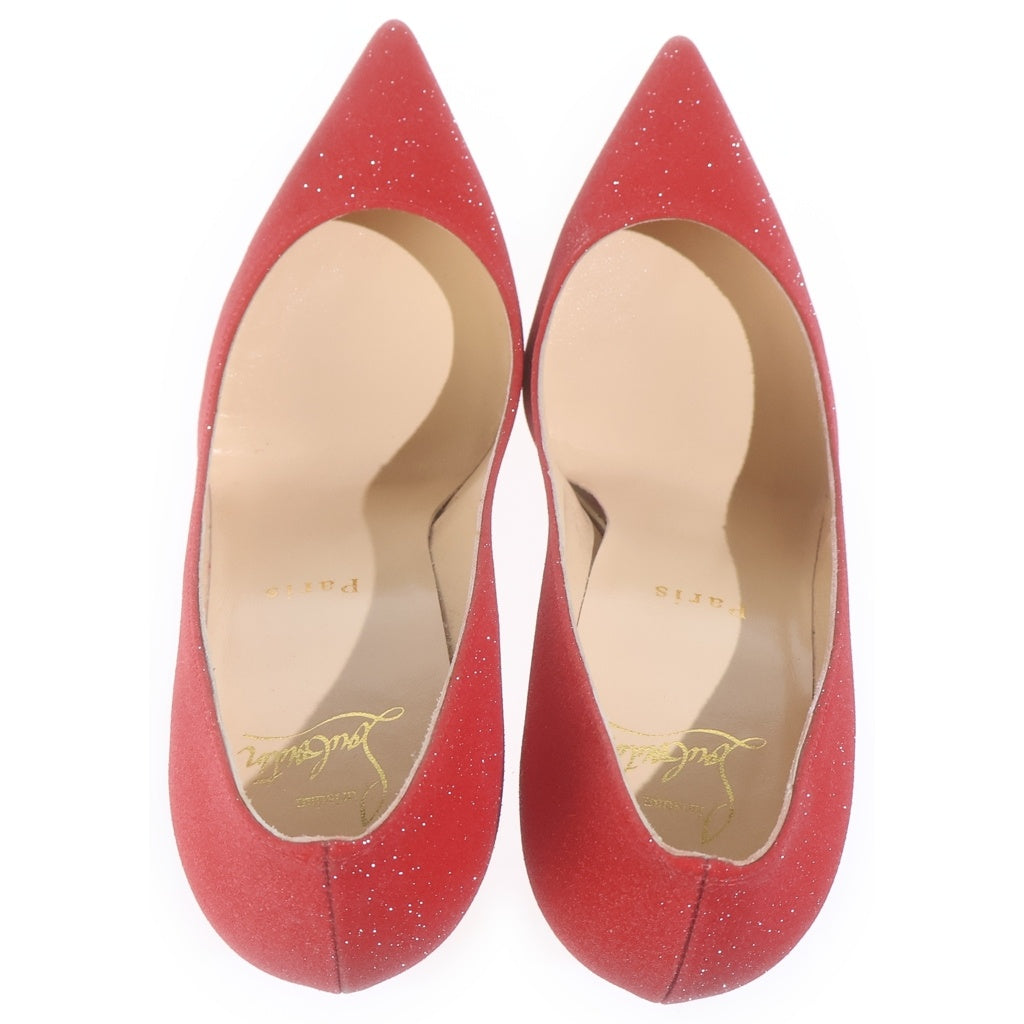 CHRISTIAN LOUBOUTIN(クリスチャンルブタン) KATE85 GLITTER MINI ケイト グリッター ラメ ポインテッドトゥ ハイヒール パンプス #35.5 レッド レディース