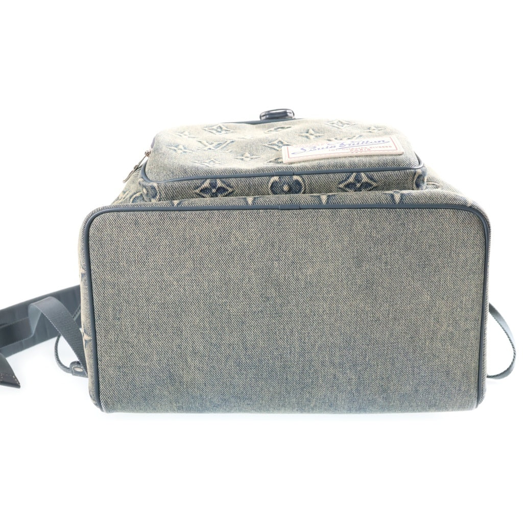 LOUIS VUITTON(ルイヴィトン) モノグラム ウォッシュ デニム モンスリ・バッグパック キャンバス レザー ICタイプ ブルー M22534 レディース