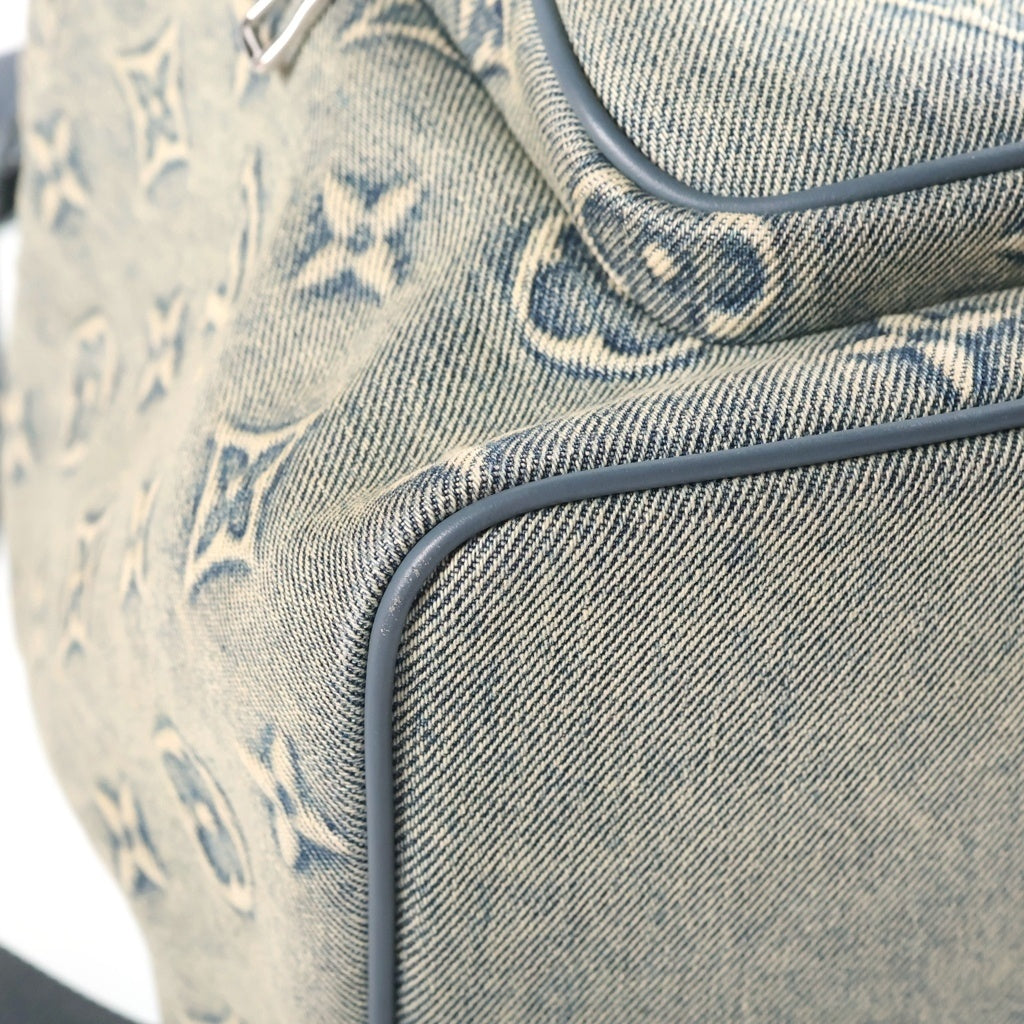 LOUIS VUITTON(ルイヴィトン) モノグラム ウォッシュ デニム モンスリ・バッグパック キャンバス レザー ICタイプ ブルー M22534 レディース