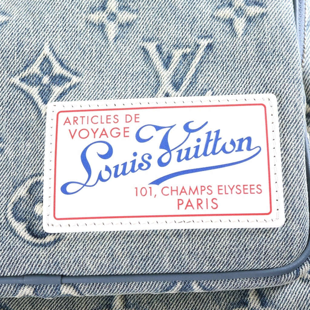 LOUIS VUITTON(ルイヴィトン) モノグラム ウォッシュ デニム モンスリ・バッグパック キャンバス レザー ICタイプ ブルー M22534 レディース