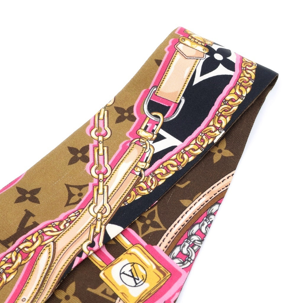 LOUIS VUITTON(ルイヴィトン) モノグラム バンドーBB・アルティメット シルク スカーフ ブラウン/ブラック/ホワイト M76676 レディース