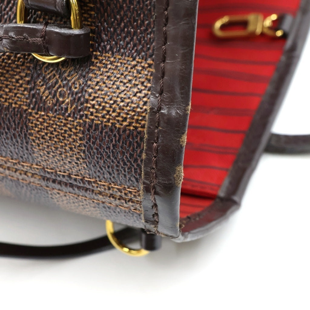 LOUIS VUITTON(ルイヴィトン) ダミエ ネヴァーフルPM 新型 ハンドバッグ トートバッグ ブラウン レザー×PVC N41359 ゴールド金具 レディース