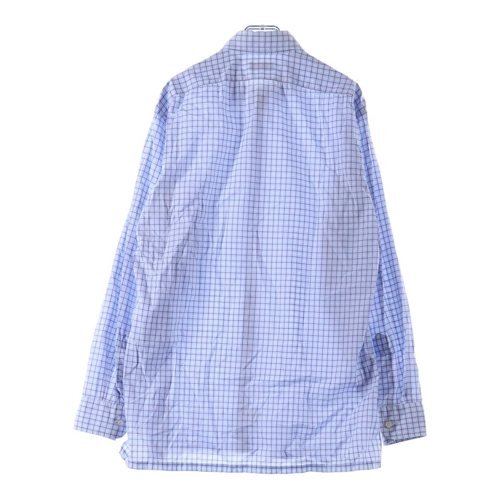 NO BRAND(ノーブランド) Charvet 長袖チェックシャツ ライトブルー