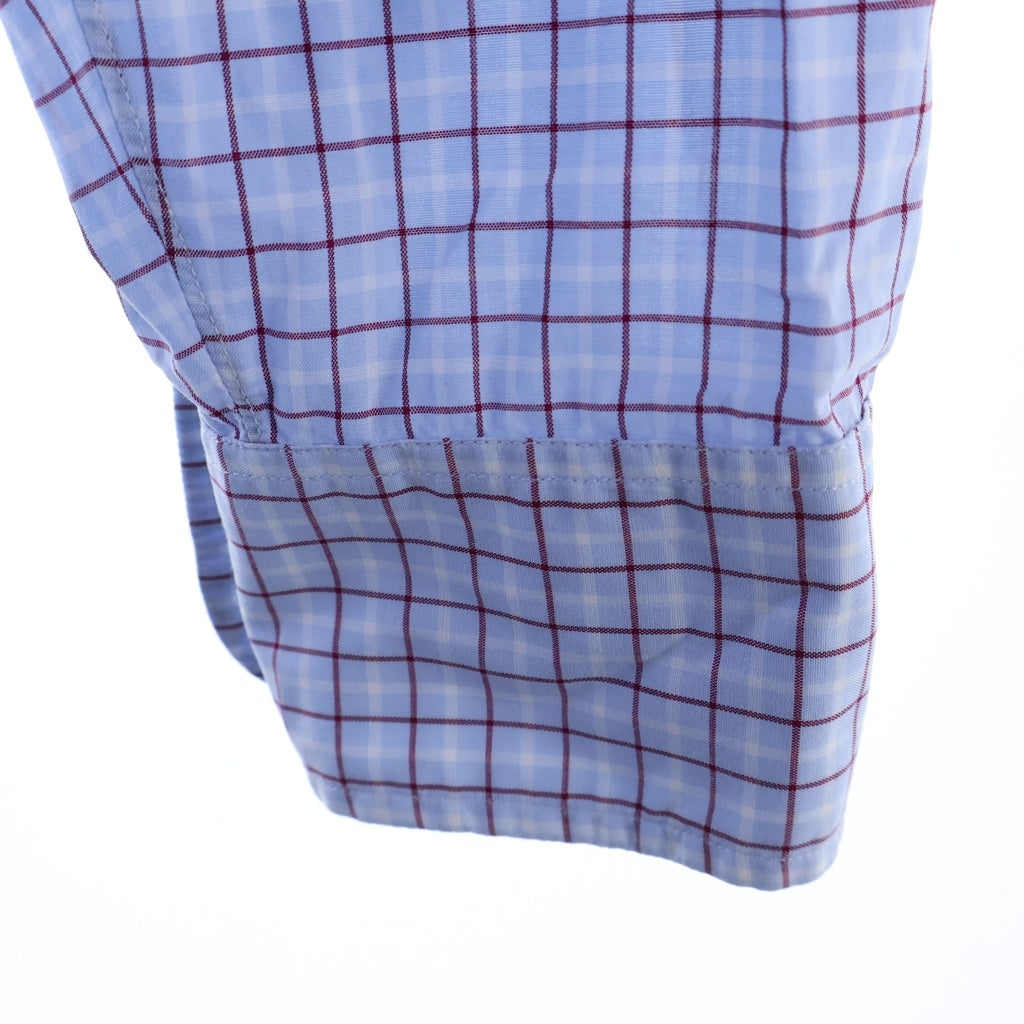 NO BRAND(ノーブランド) Charvet 長袖チェックシャツ ライトブルー