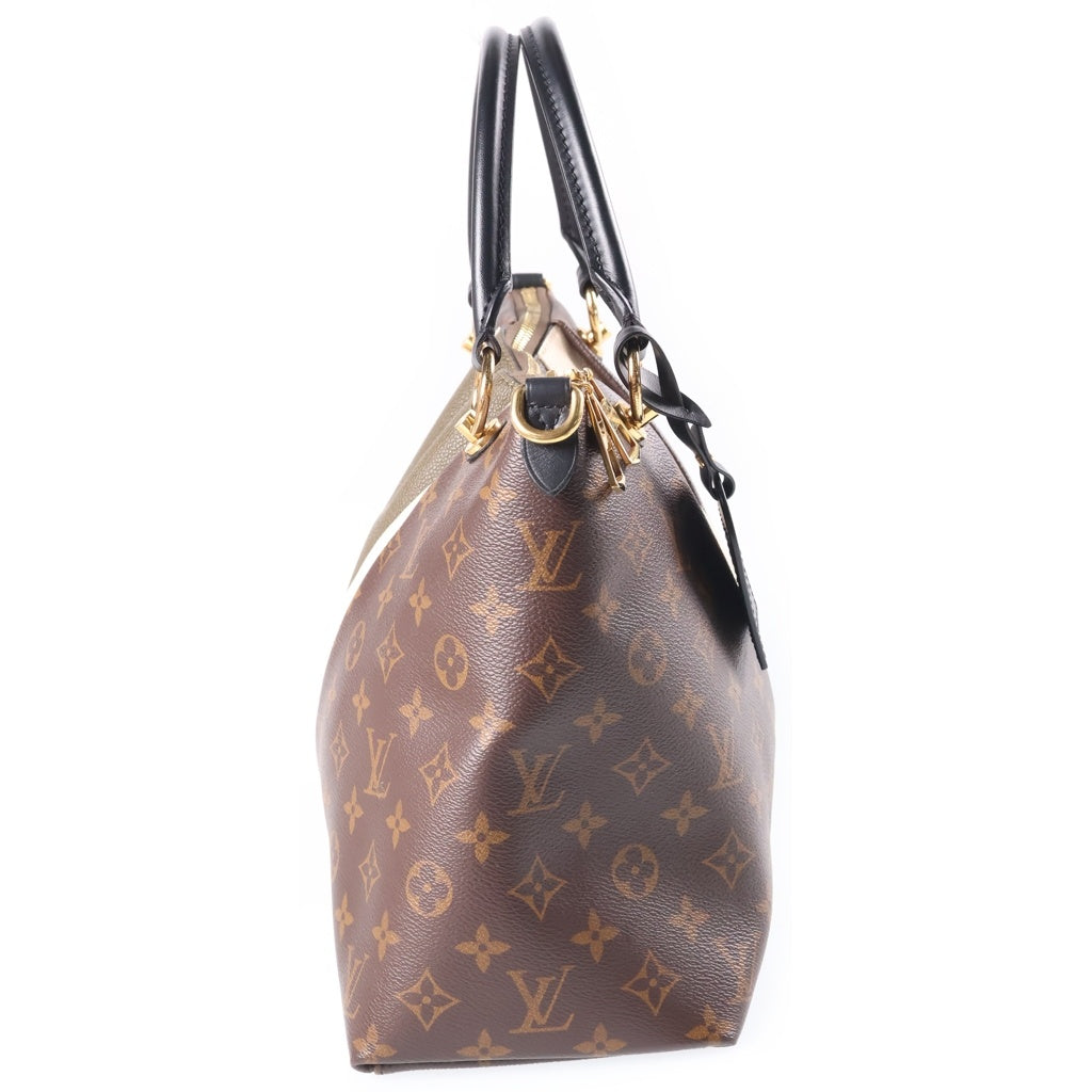LOUIS VUITTON(ルイヴィトン) モノグラム VトートMM ハンドバッグ ショルダーバッグ PVC×レザー ブラウン×カーキ×ホワイト M44798 レディース