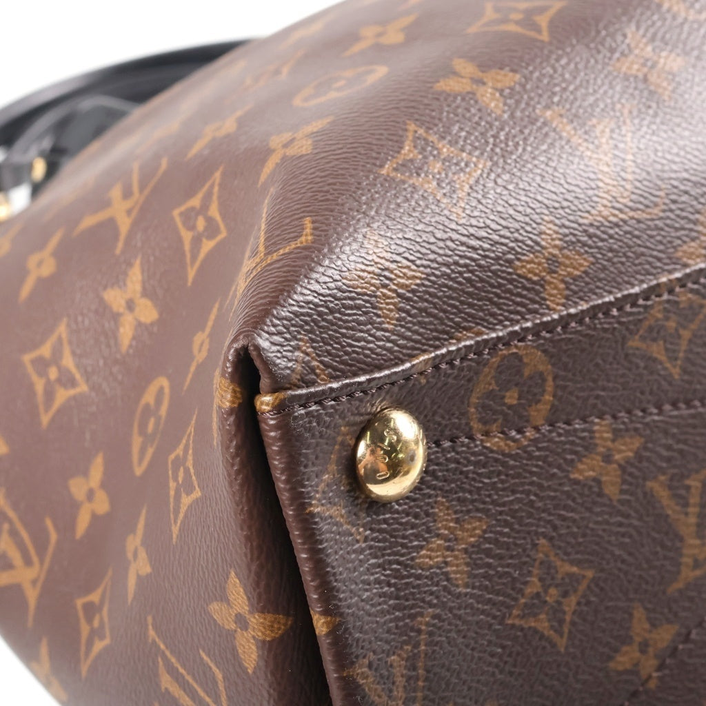 LOUIS VUITTON(ルイヴィトン) モノグラム VトートMM ハンドバッグ ショルダーバッグ PVC×レザー ブラウン×カーキ×ホワイト M44798 レディース