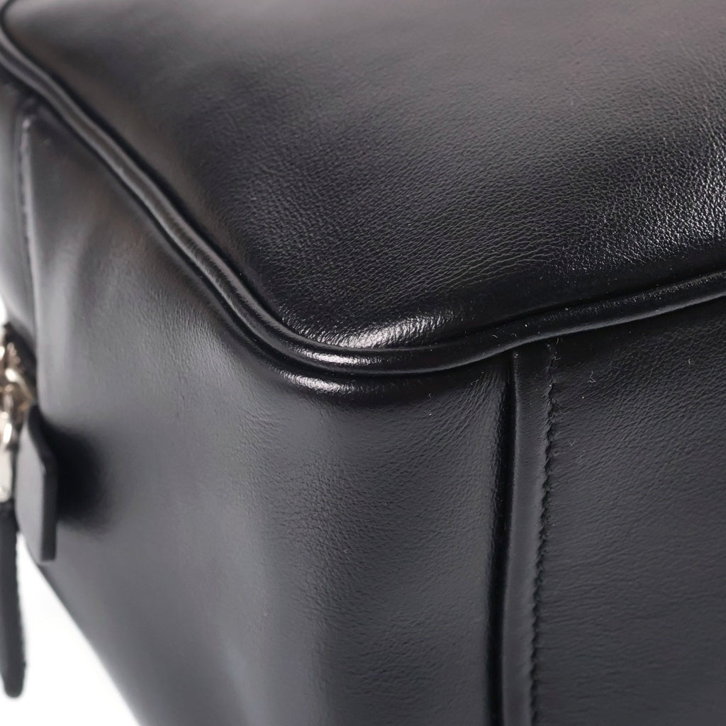 PRADA(プラダ) トライアングルロゴ 2WAYハンドバッグ ショルダーバッグ ブラック レザー 1BB081 シルバー金具 レディース
