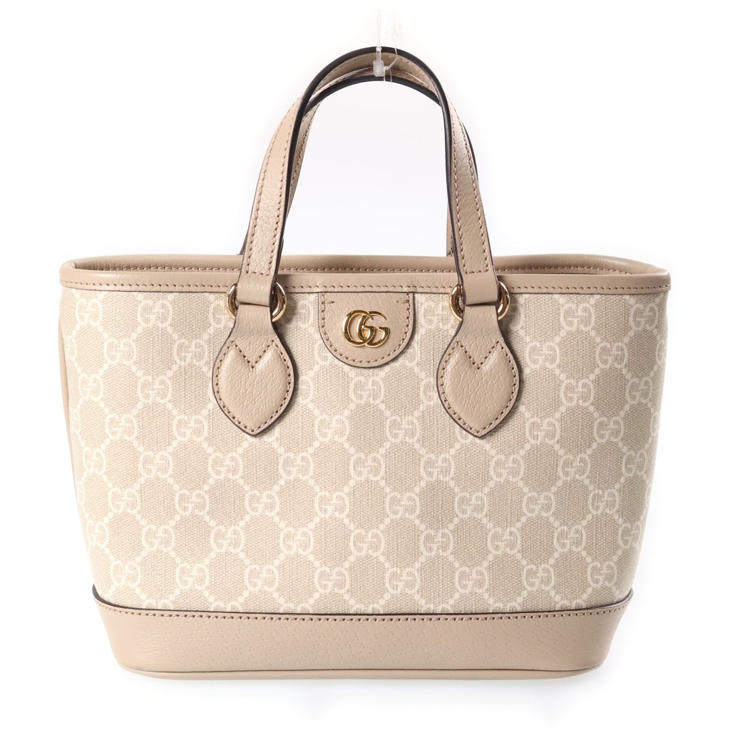 GUCCI(グッチ) GGスプリーム オフィディア スモール 2WAYハンドバッグ ショルダーバッグ トートバッグ アイボリー レザー×PVC 811716 ゴールド金具 レディース