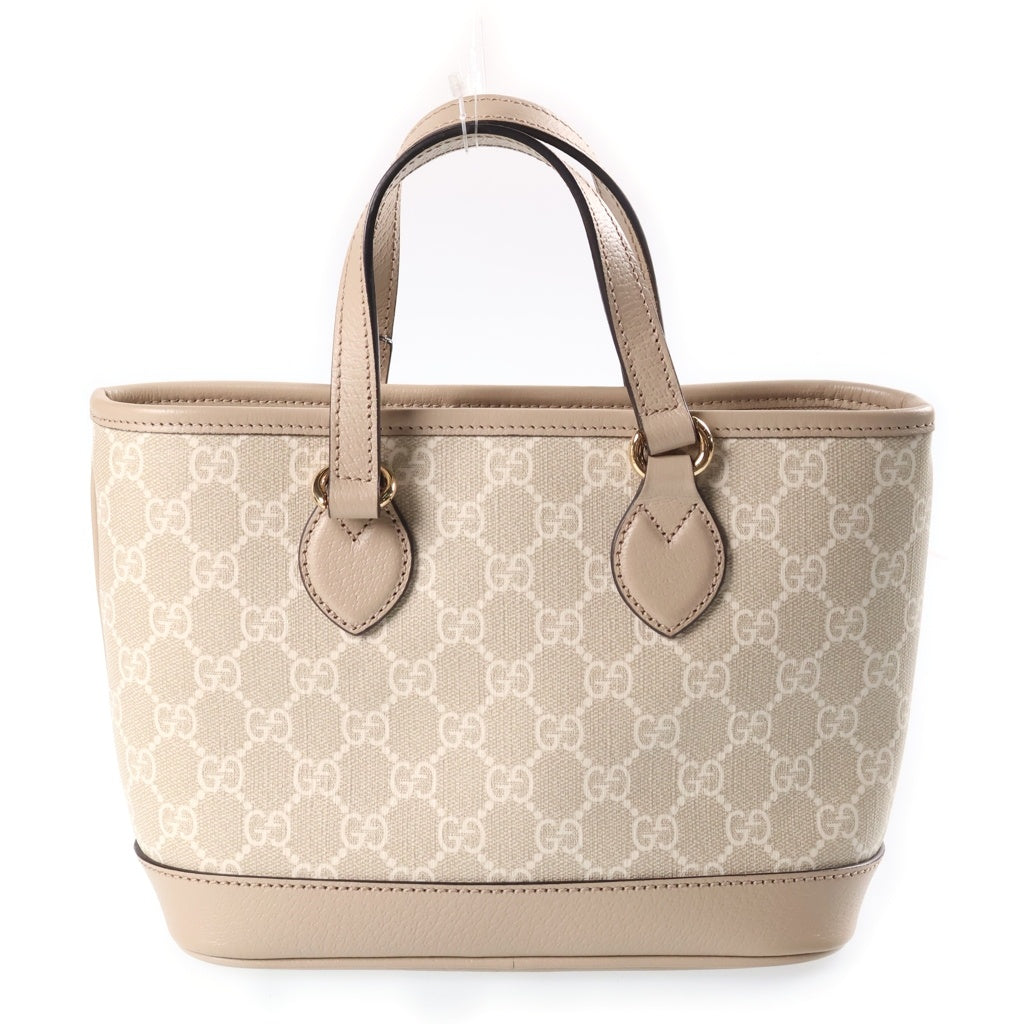 GUCCI(グッチ) GGスプリーム オフィディア スモール 2WAYハンドバッグ ショルダーバッグ トートバッグ アイボリー レザー×PVC 811716 ゴールド金具 レディース