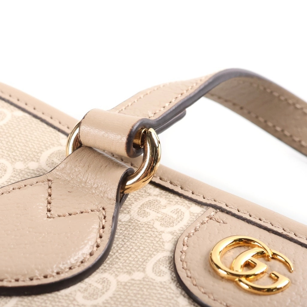 GUCCI(グッチ) GGスプリーム オフィディア スモール 2WAYハンドバッグ ショルダーバッグ トートバッグ アイボリー レザー×PVC 811716 ゴールド金具 レディース
