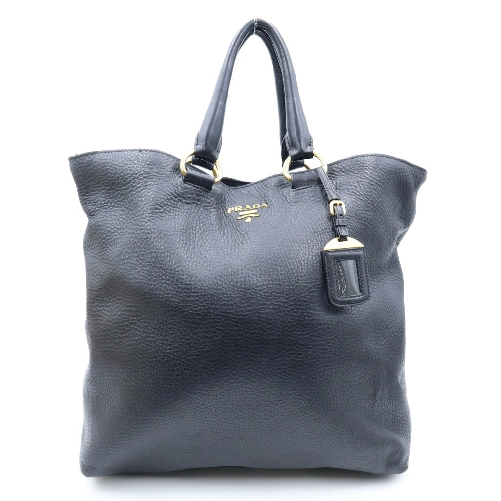 PRADA(プラダ) ヴィッテロダイノ ロゴ 2WAYトート ハンドバッグ ショルダーバッグ ブラック レザー B2625M レディース