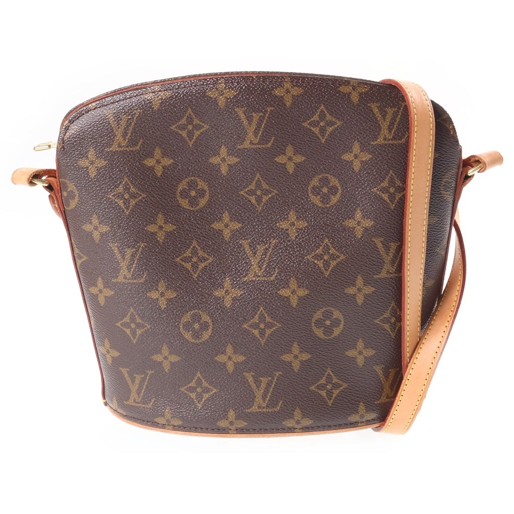 LOUIS VUITTON(ルイヴィトン) モノグラム ドルーオ ショルダーバッグ ブラウン レザー×PVC M51290 ゴールド金具 レディース