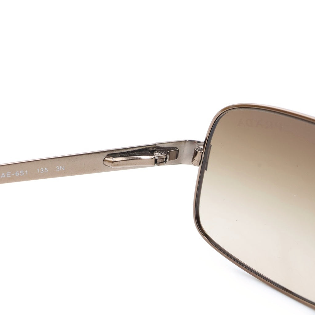 PRADA(プラダ) スクエアサングラス アイウェア ブラウンフレーム グラデーションレンズ #57□17 SPR63M レディース