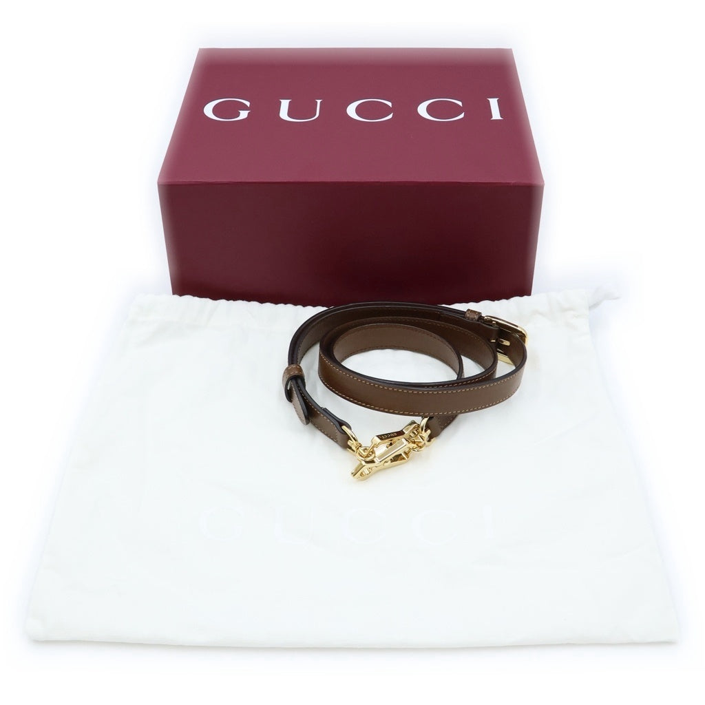 GUCCI(グッチ) GGスプリーム ホースビット PVC レザー ショルダーバッグ ブラウン 658574 レディース