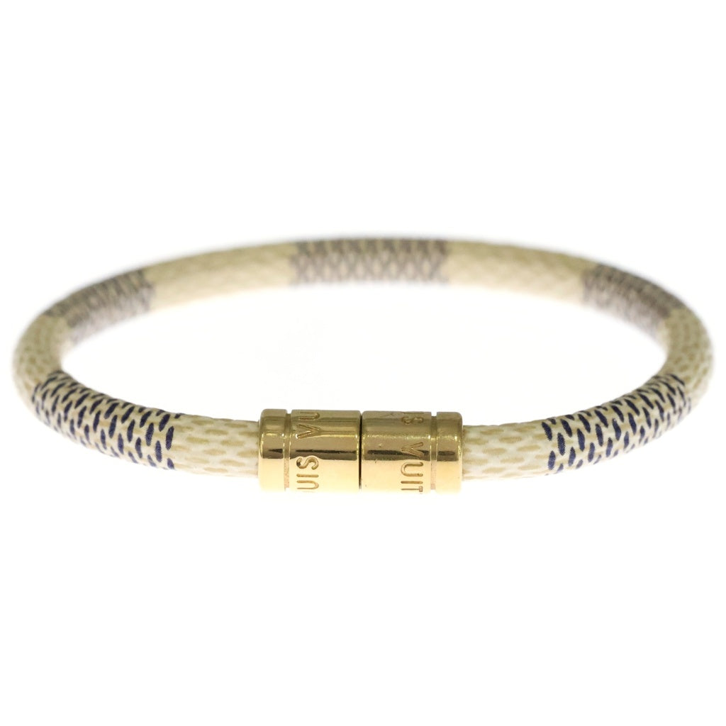 LOUIS VUITTON(ルイヴィトン) ダミエアズール ブラスレ キープイット ブレスレット ホワイト M6138F ゴールド金具 レディース