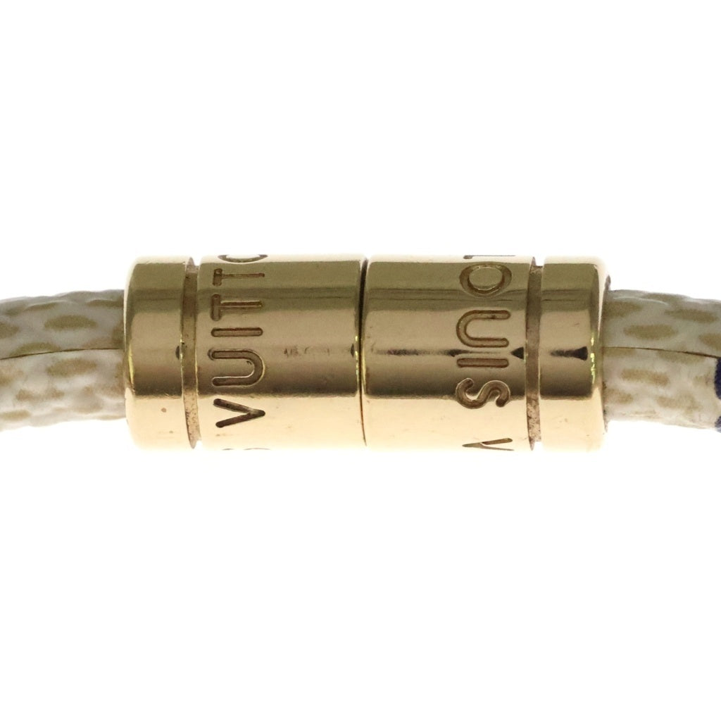 LOUIS VUITTON(ルイヴィトン) ダミエアズール ブラスレ キープイット ブレスレット ホワイト M6138F ゴールド金具 レディース
