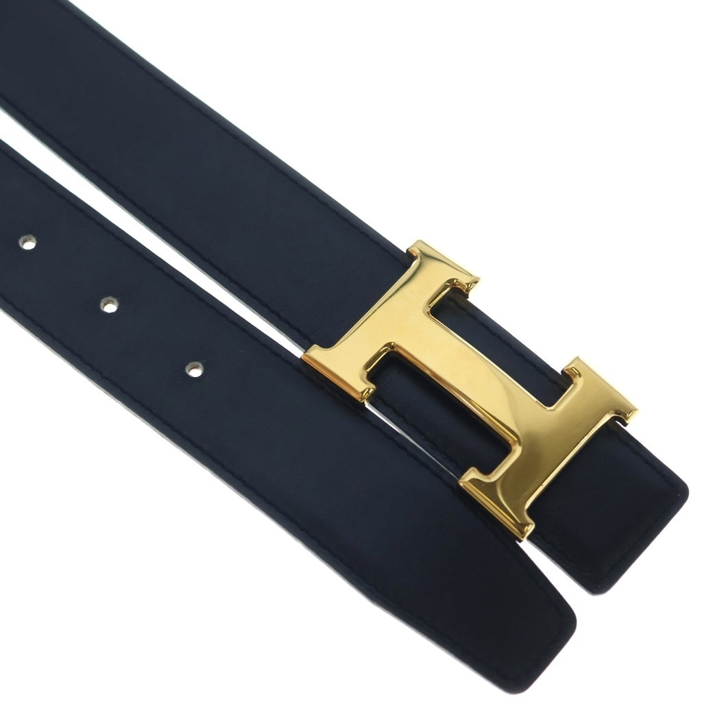 HERMES(エルメス) コンスタンス リバーシブル レザーベルト ブラック×ブラウン ゴールド金具 レディース