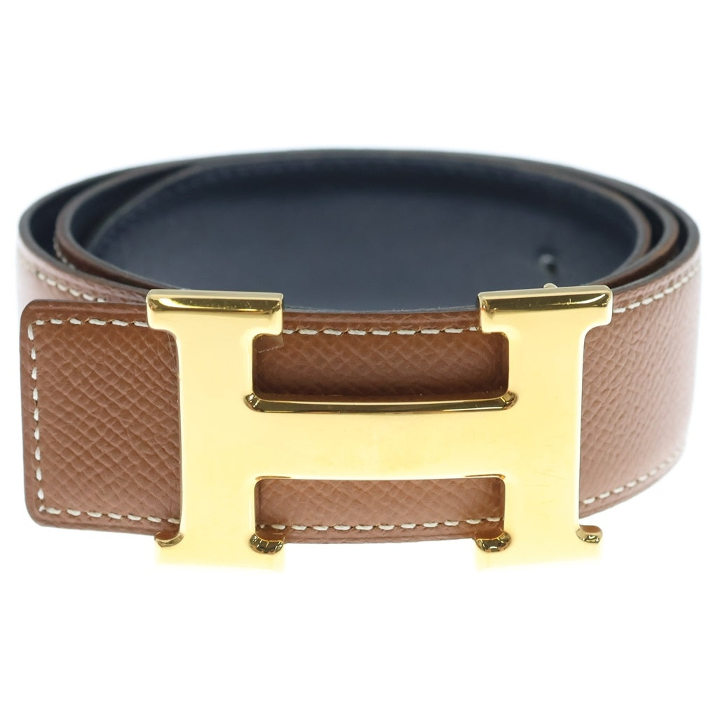HERMES(エルメス) コンスタンス リバーシブル レザーベルト ブラック×ブラウン ゴールド金具 レディース