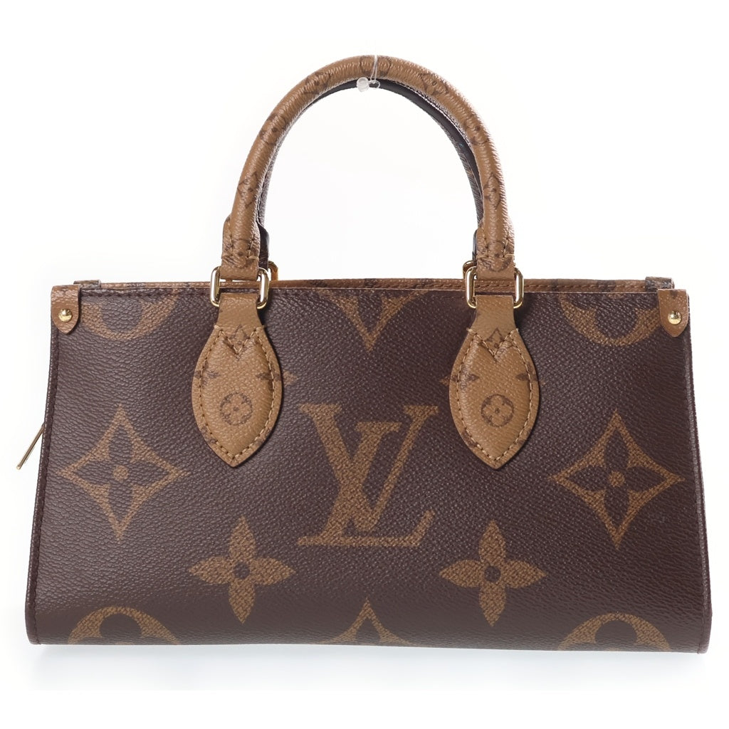 LOUIS VUITTON(ルイヴィトン) モノグラムジャイアントリバース オンザゴー EW 2WAY ハンド ショルダーバッグ ゴールド金具 ブラウン M14236 RFID レディース