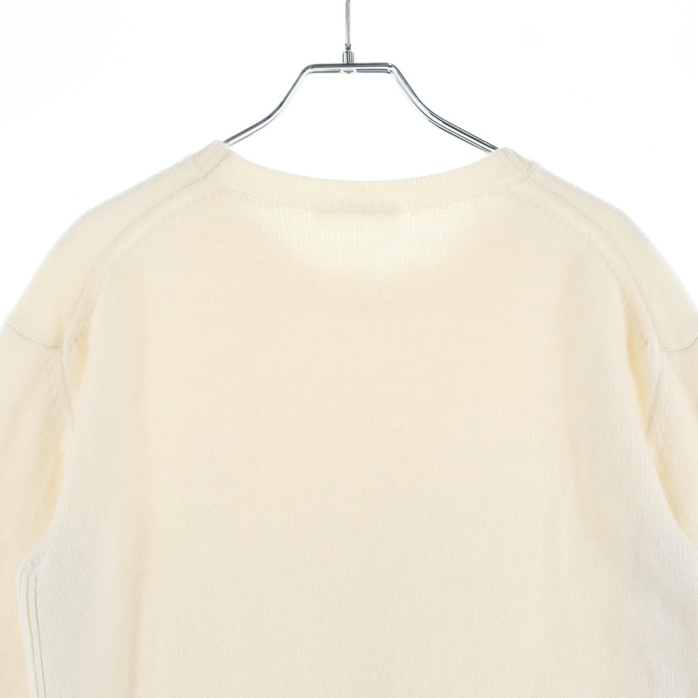 CELINE(セリーヌ) トリオンフ ロゴ刺繍 クルーネックカシミヤ長袖セーター ニット ベージュ