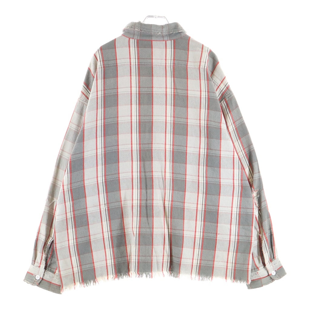 SAINT MICHAEL(セントマイケル) 22AW ×SHERMER ACADEMY FRANNEL SHIRT RED シャーマーアカデミー フランネル 長袖シャツ グレー/レッド SM-A22-0000-060