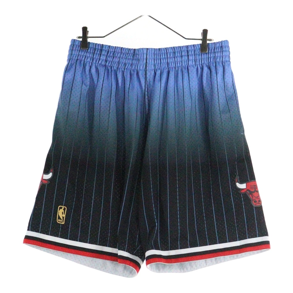 Mitchell&Ness(ミッチェル アンド ネス) CHICAGO BULLS 1995/96 Hardwood Classics Fadeaway Shorts シカゴブルズ ストライプショーツ ショートパンツ ブルー