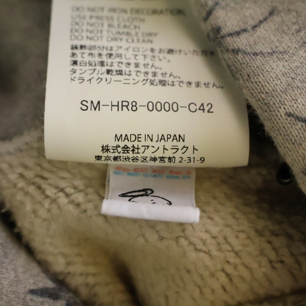 SAINT MICHAEL(セントマイケル) 25SS DW_HOODIE / Dr.Woo ドクター・ウー スパイダー総柄プルオーバーパーカー グレー SM-HR8-0000-C42