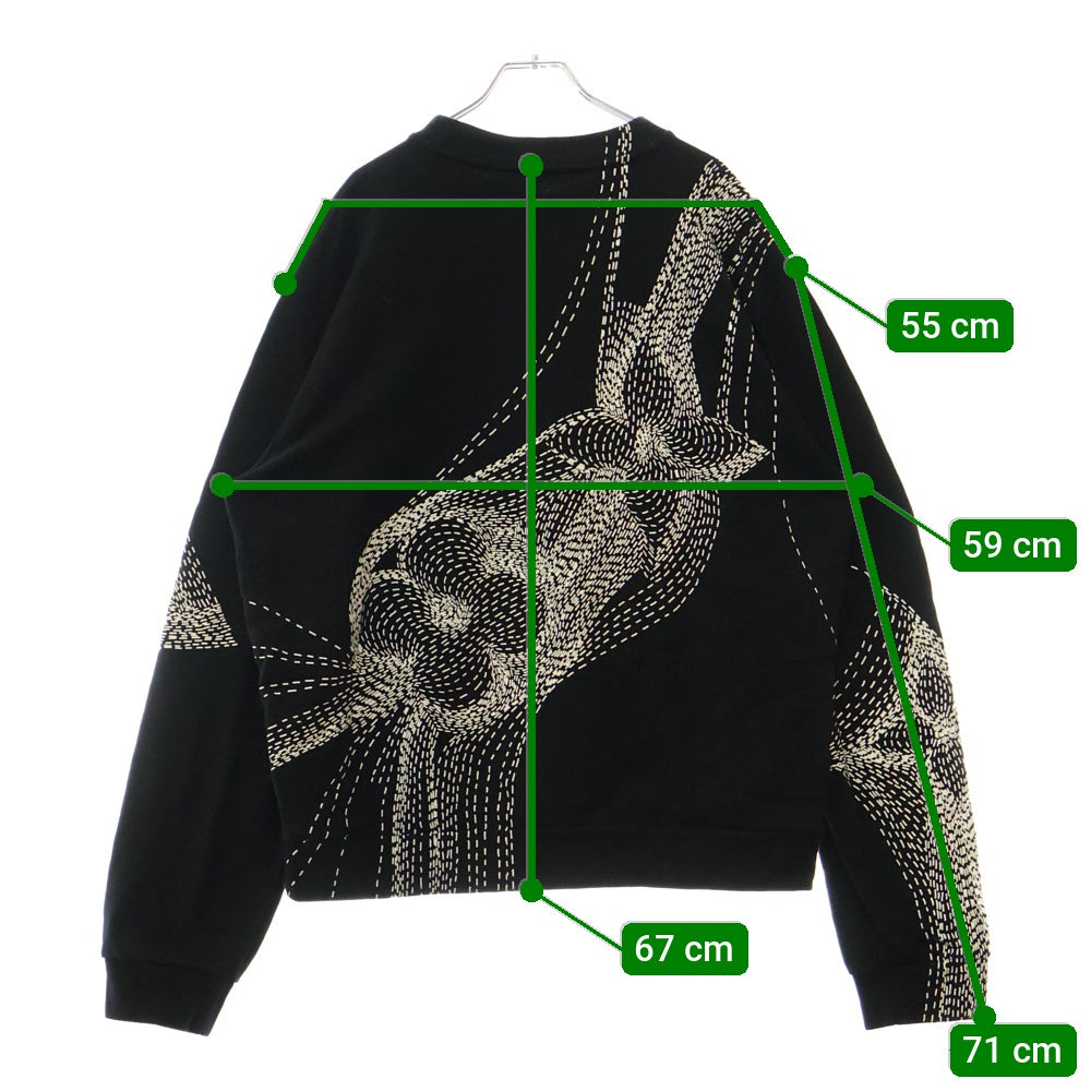 LOUIS VUITTON(ルイヴィトン) 20AW フラワープリンテッド クルーネックウェットトレーナー ブラック RM202 IHN HJY85W