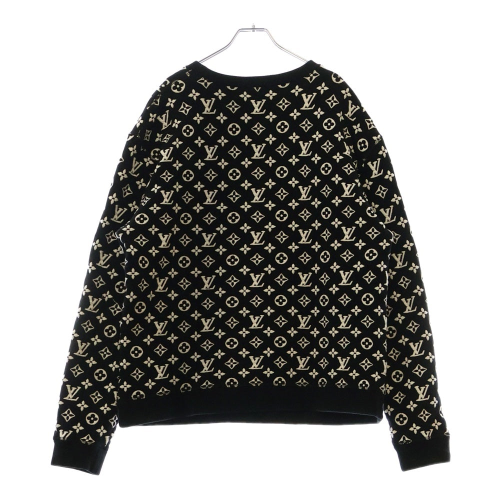 LOUIS VUITTON(ルイヴィトン) フルモノグラムジャカード クルーネック スウェット トレーナー ネイビー×ホワイト RM211Q TCJ HIY53W
