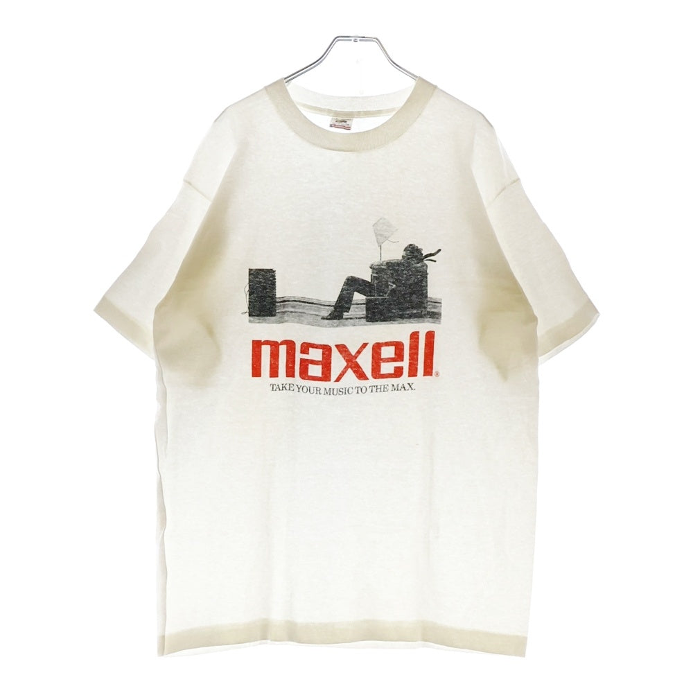 VINTAGE(ヴィンテージ) 90s MAXELL TAKE YOUR MUSIC TO THE MAX マクセル Tシャツ 半袖カットソー ホワイト