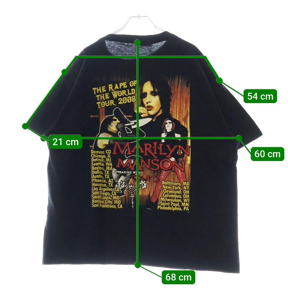VINTAGE(ヴィンテージ) 00s MARILYN MANSON THE RAPE OF THE WORLD TOUR マリリンマンソン Tシャツ 半袖カットソー bura