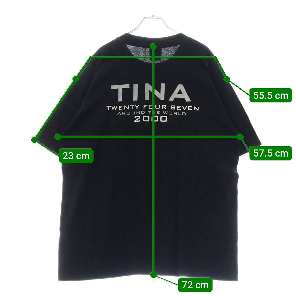 VINTAGE(ヴィンテージ) 00s TINA TURNER TWENTY FOUR SEVEN TOUR ティーナ Tシャツ 半袖カットソー ブラック