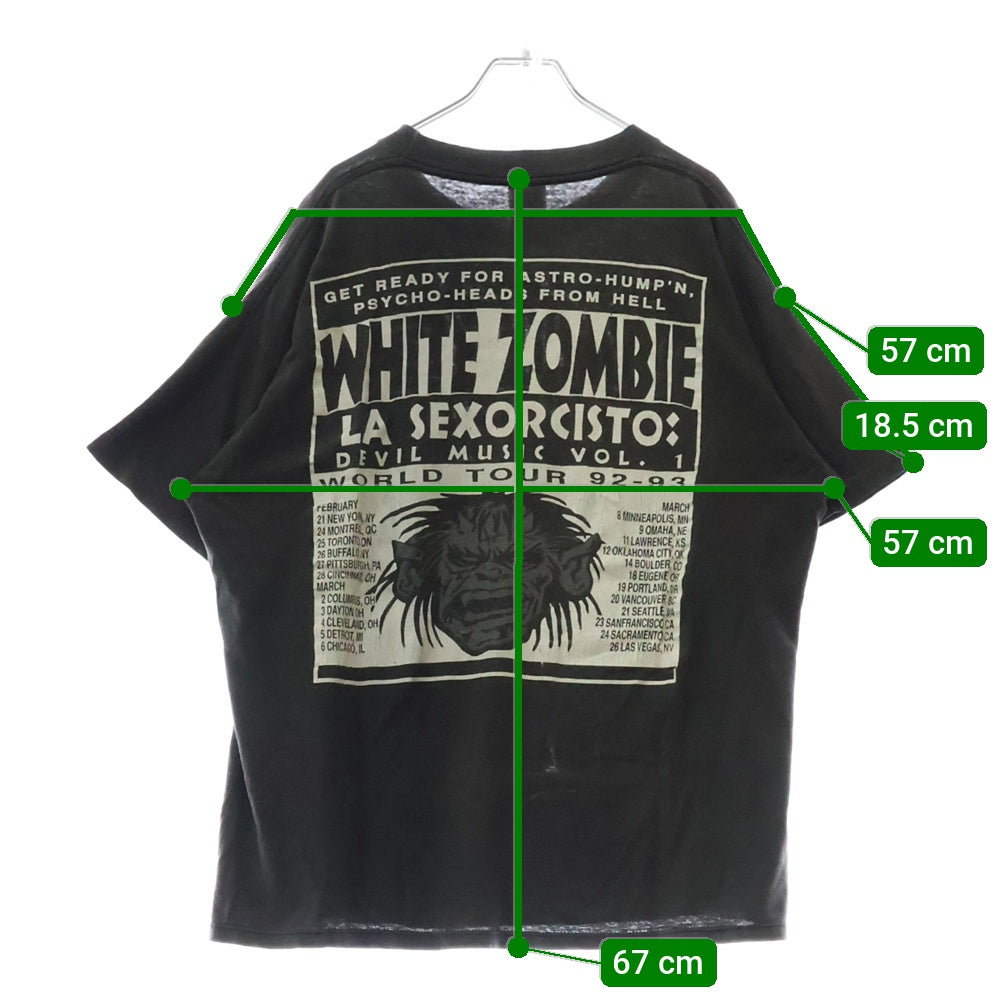 VINTAGE(ヴィンテージ) 90s WHITE ZOMBIE ホワイトゾンビ Tシャツ 半袖カットソー ブラック