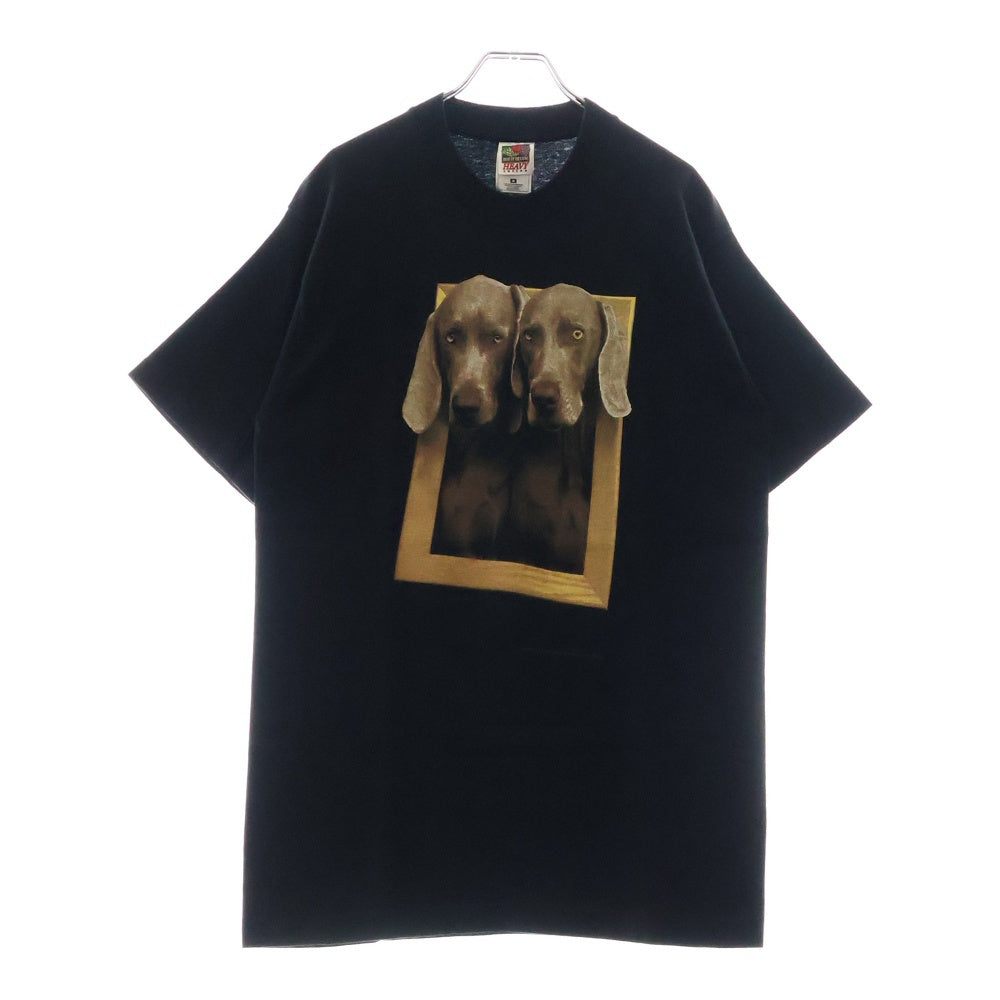 VINTAGE(ヴィンテージ) 90s WILLIAM WEGMAN TEE ウィリアムウェグマン アート フロントプリント半袖Tシャツ カットソー ブラック