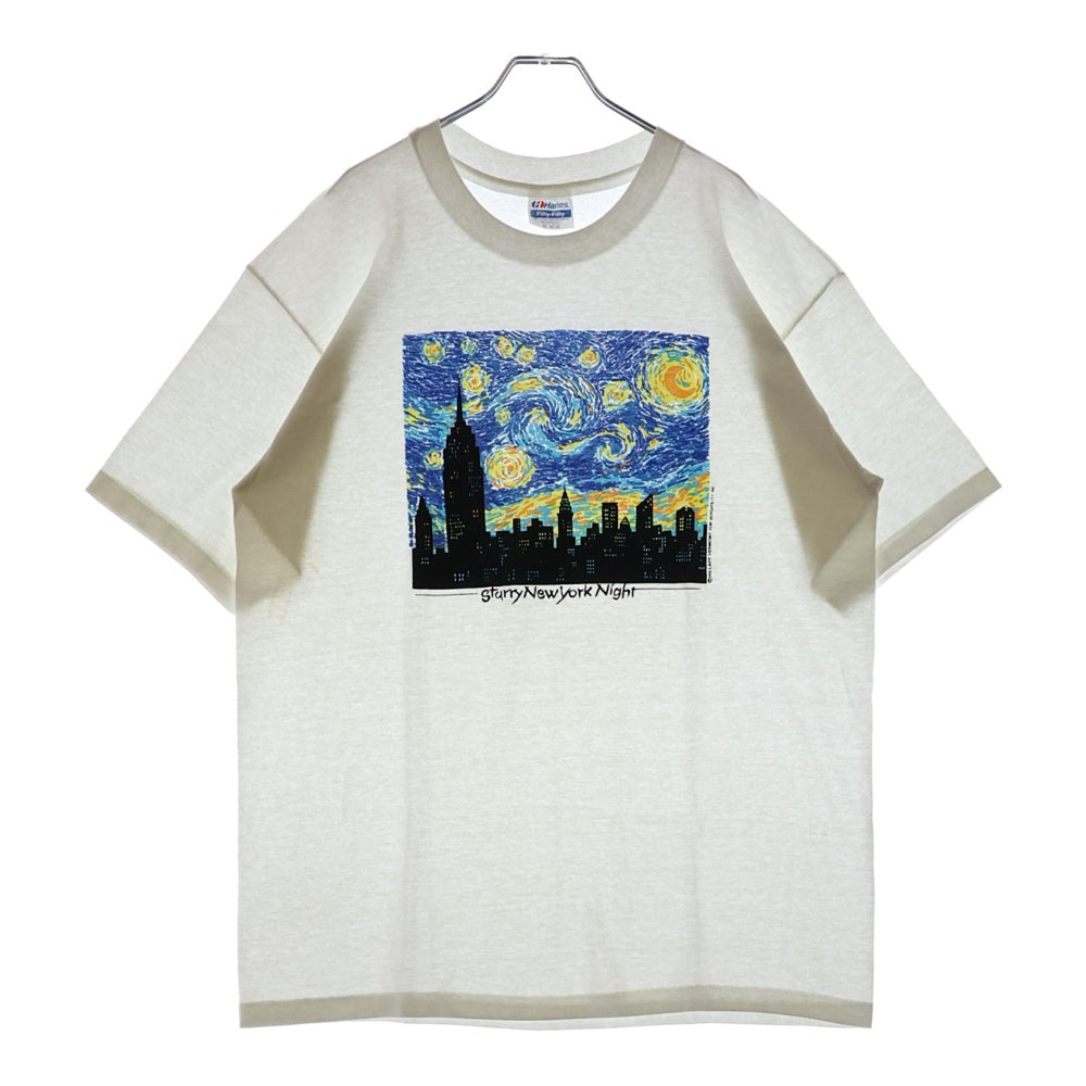 VINTAGE(ヴィンテージ) 80s Van Gogh Starry Night New York TEE ゴッホ フロントプリント半袖Tシャツ カットソー ホワイト
