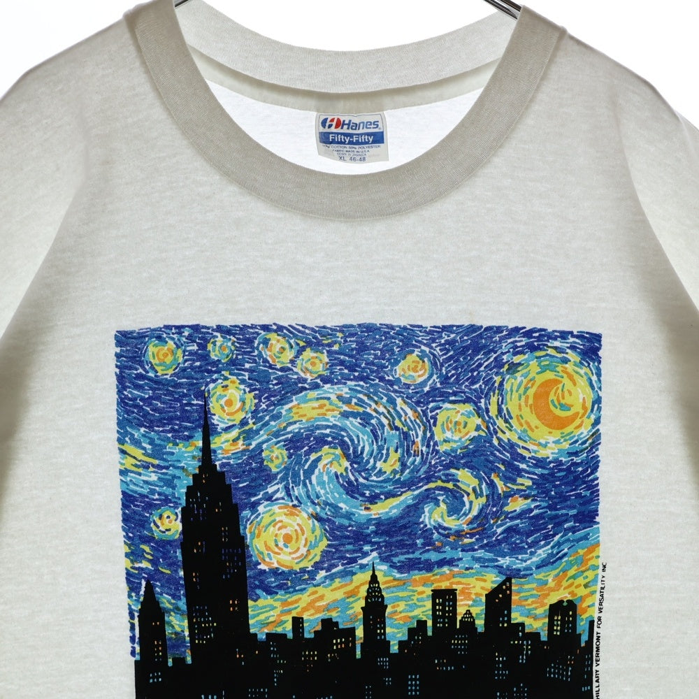 VINTAGE(ヴィンテージ) 80s Van Gogh Starry Night New York TEE ゴッホ フロントプリント半袖Tシャツ カットソー ホワイト