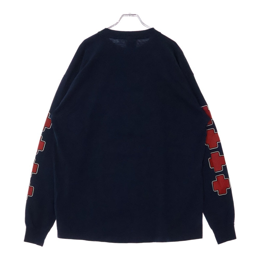 VINTAGE(ヴィンテージ) 90s HOOK UPS L/S フックアップス ロングスリーブ アームプリント Tシャツ 長袖カットソー ネイビー