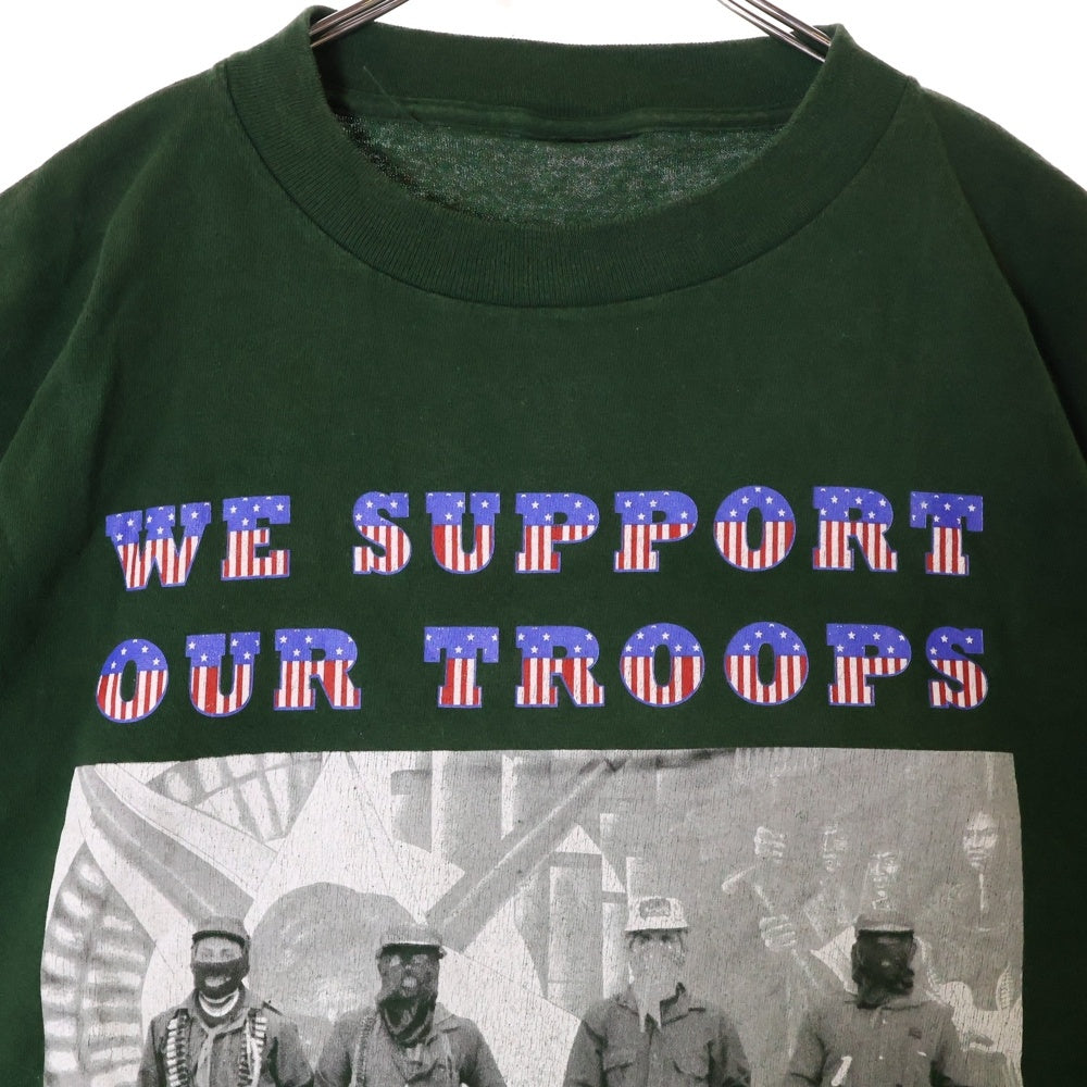 VINTAGE(ヴィンテージ) 00s RAGE AGAINST THE MACHINE WE SUPPORT OUR TROOPS レイジアゲインストザマシーン Tシャツ 半袖カットソー グリーン