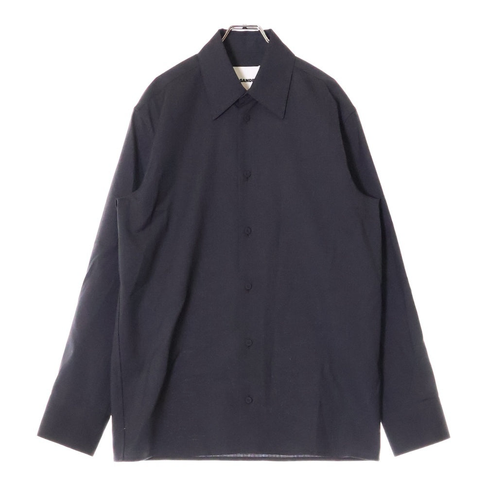 JIL SANDER(ジルサンダー) 24AW FINE WOOL RIPSTOP SHIRT J22DL0242 J40171 リップストップ シャツ ダークグレー